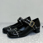 Prada Women's Patent Leather Mary Jane Pumps 1I816N Black