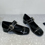 Prada Women's Patent Leather Mary Jane Pumps 1I816N Black