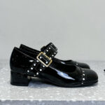 Prada Women's Patent Leather Mary Jane Pumps 1I816N Black