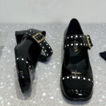 Prada Women's Patent Leather Mary Jane Pumps 1I816N Black