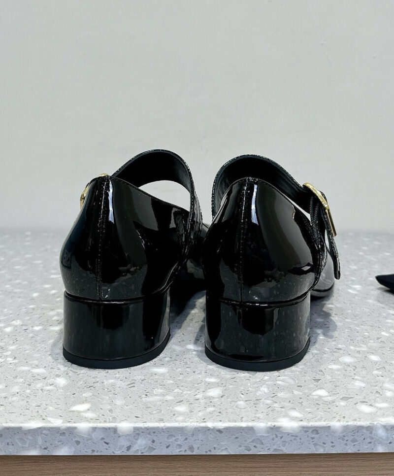 Prada Women's Patent Leather Mary Jane Pumps 1I816N Black