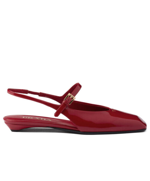 Prada Women's Brushed Leather Mary Jane Ballerinas 1F828N