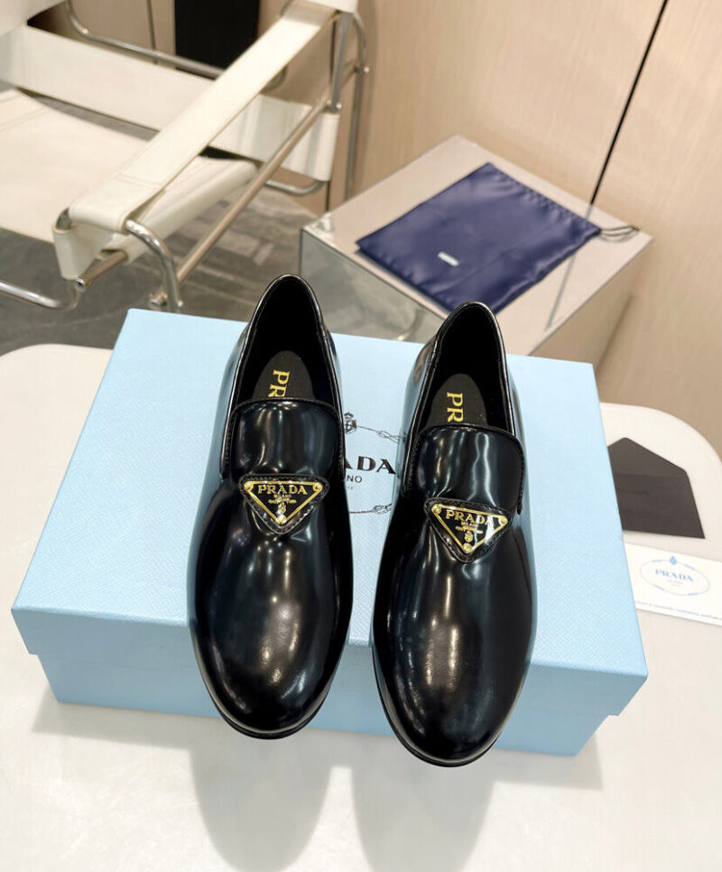Prada Women's Patent Leather Loafers 1S365N Black