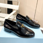 Prada Women's Patent Leather Loafers 1S365N Black