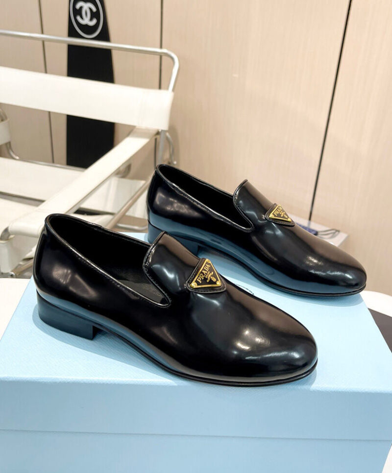 Prada Women's Patent Leather Loafers 1S365N Black