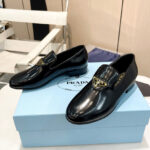 Prada Women's Patent Leather Loafers 1S365N Black