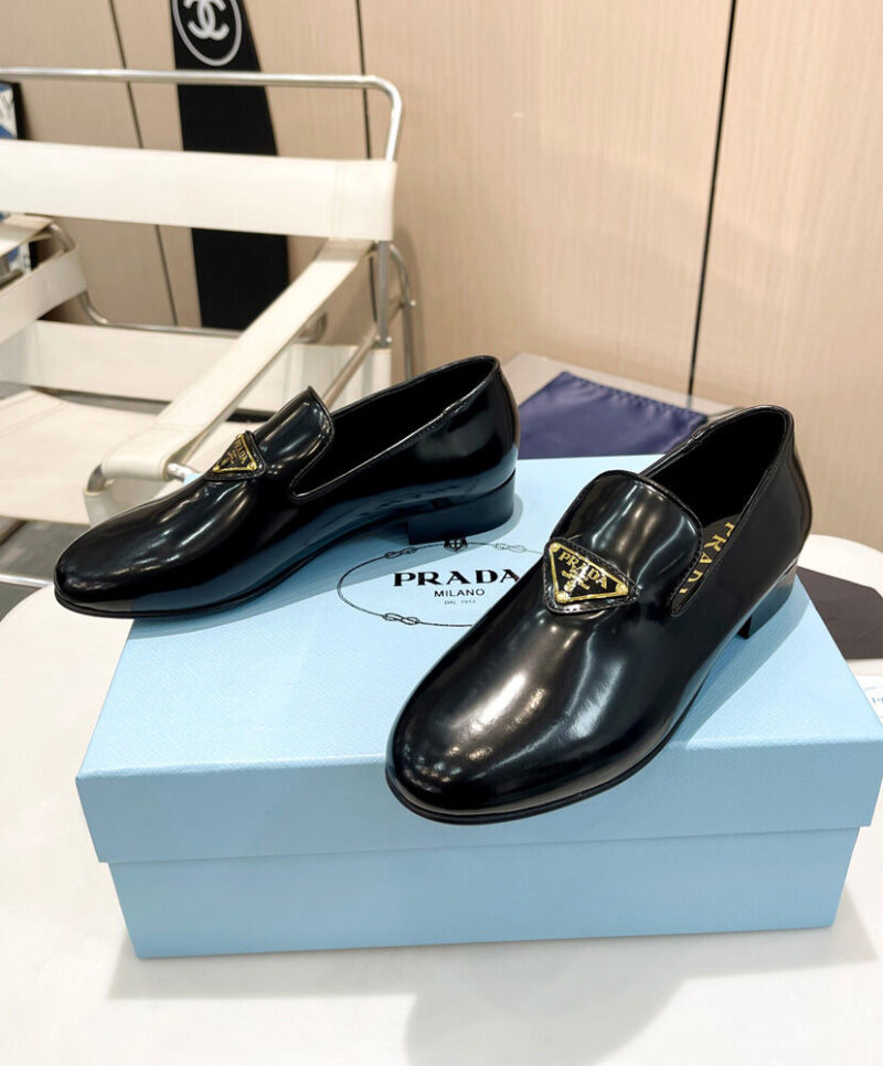 Prada Women's Patent Leather Loafers 1S365N Black