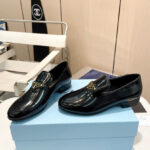 Prada Women's Patent Leather Loafers 1S365N Black