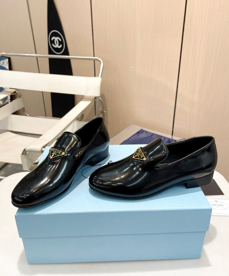 Prada Women's Patent Leather Loafers 1S365N Black