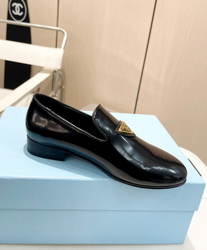 Prada Women's Patent Leather Loafers 1S365N Black