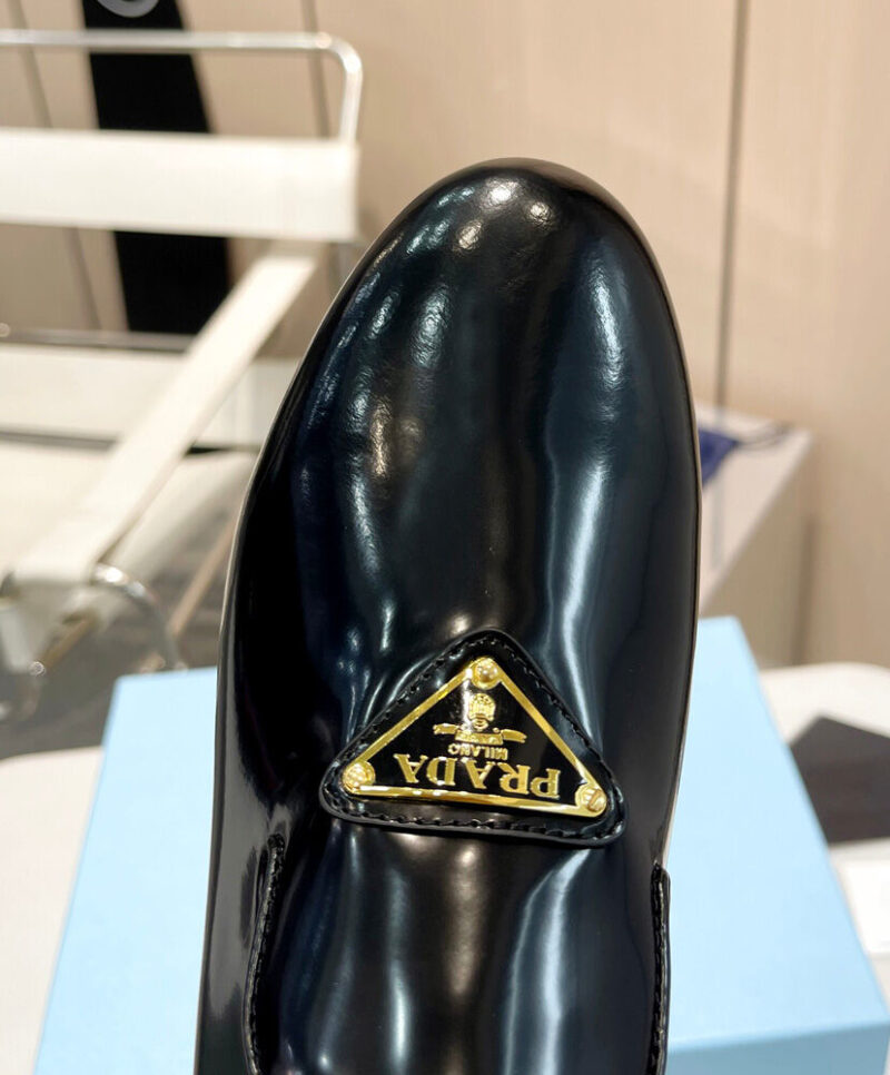 Prada Women's Patent Leather Loafers 1S365N Black