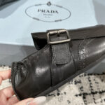 Prada Women's Shuffle Fringed Monk Strap Shoes Black