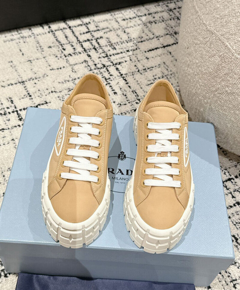 Prada Women's Double Wheel Re-Nylon Gabardine Sneakers 1E260M