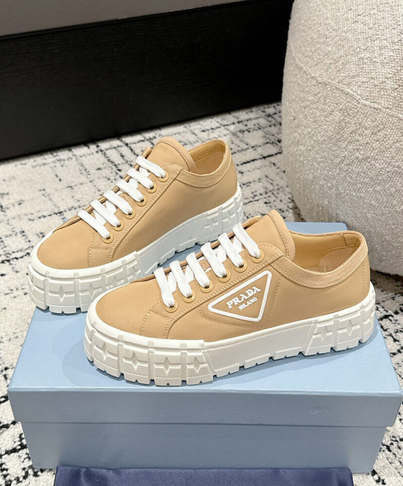 Prada Women's Double Wheel Re-Nylon Gabardine Sneakers 1E260M
