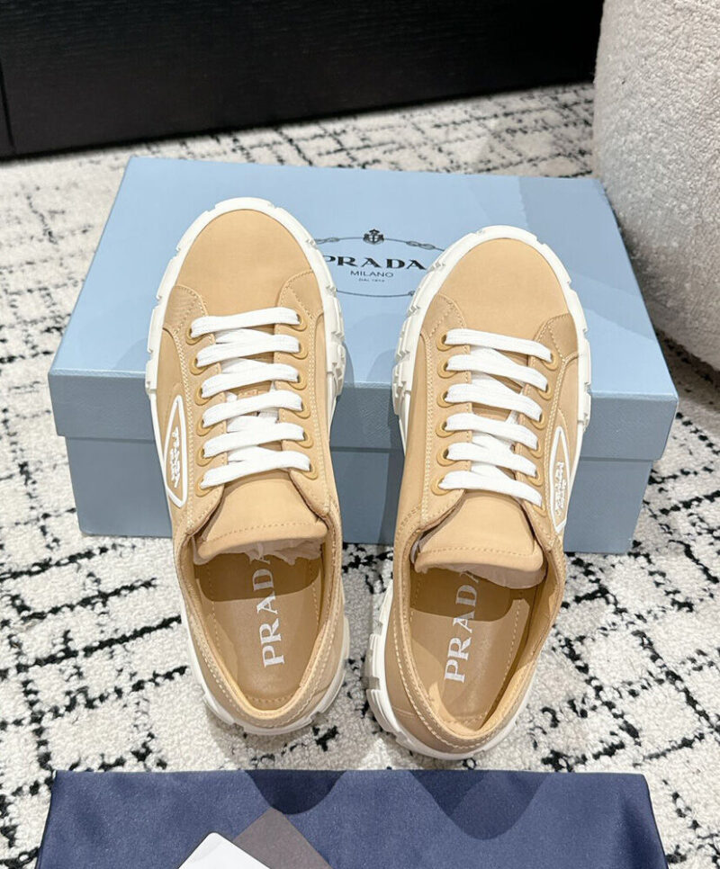 Prada Women's Double Wheel Re-Nylon Gabardine Sneakers 1E260M