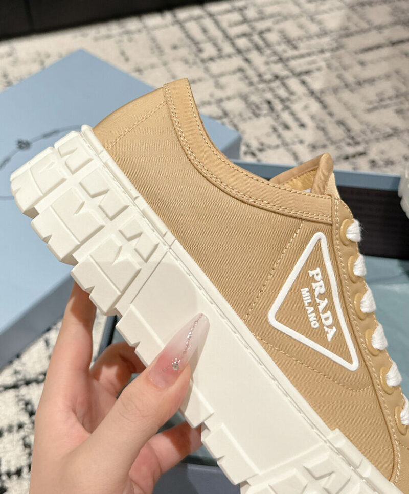 Prada Women's Double Wheel Re-Nylon Gabardine Sneakers 1E260M