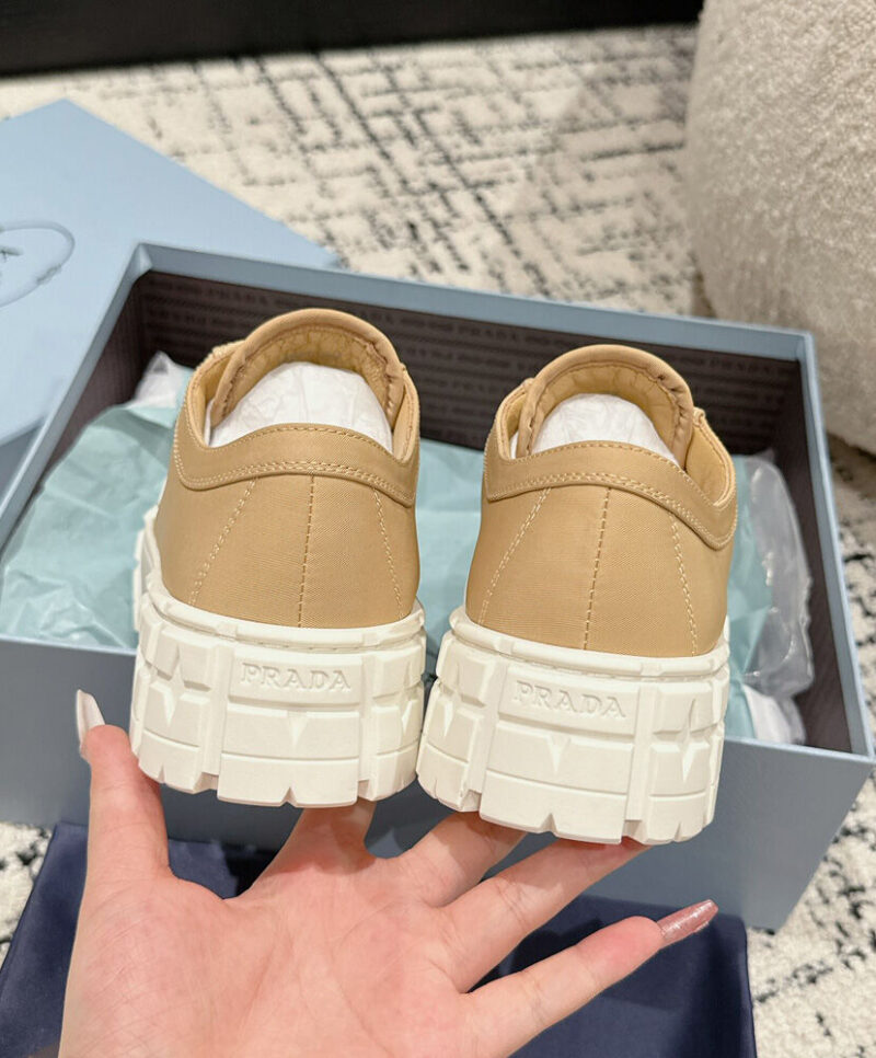 Prada Women's Double Wheel Re-Nylon Gabardine Sneakers 1E260M