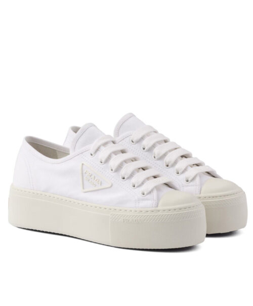 Prada Women's Laced Fabric Sneakers