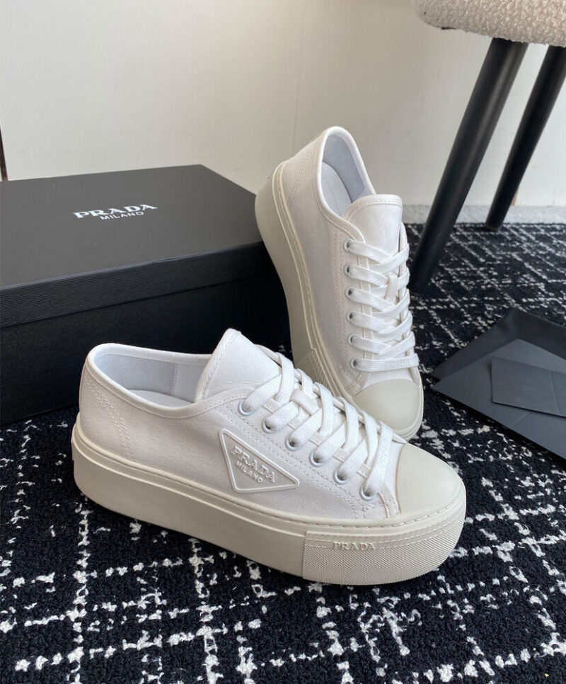 Prada Women's Laced Fabric Sneakers