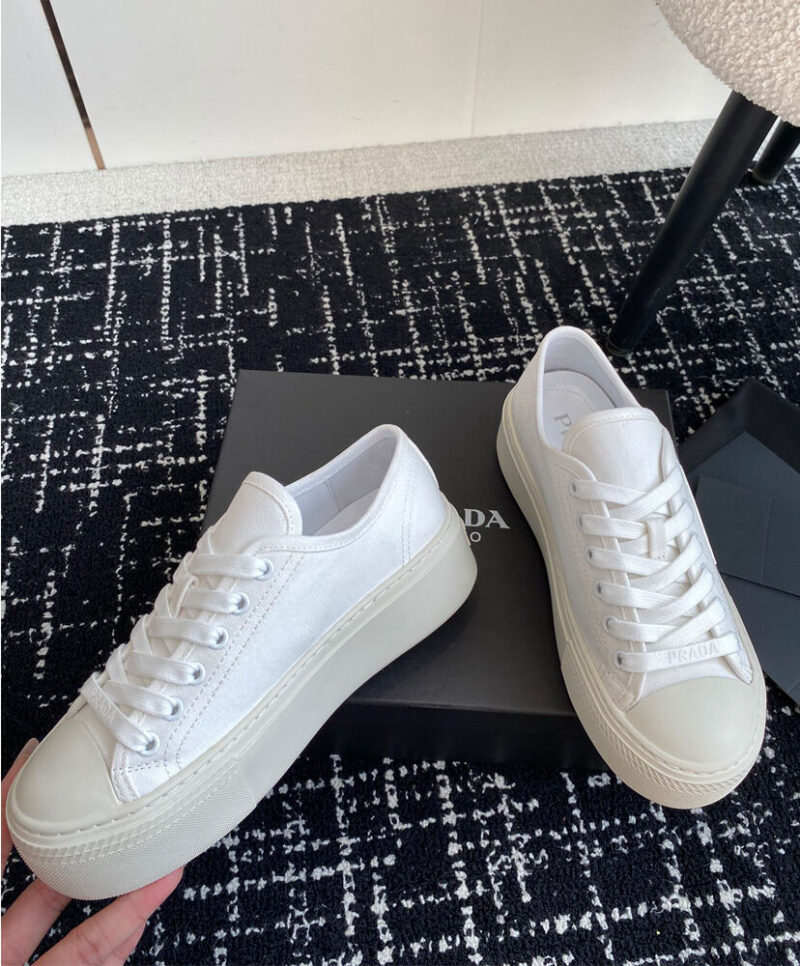 Prada Women's Laced Fabric Sneakers