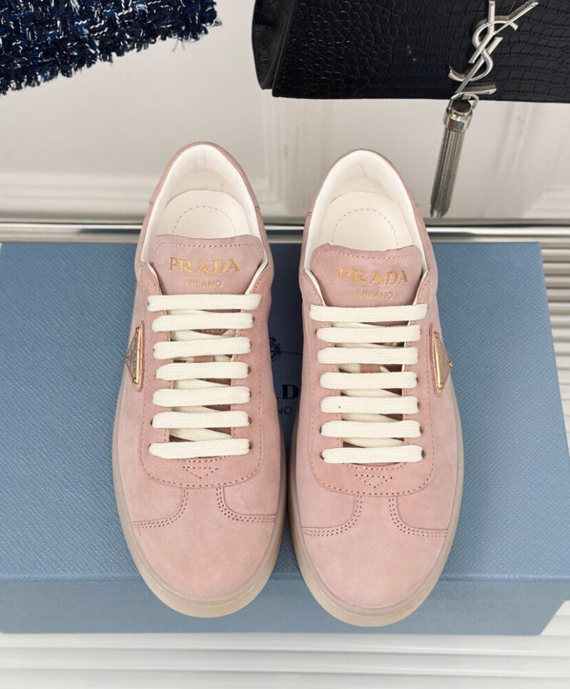 Prada Women's Suede Sneakers 1E413N Pink