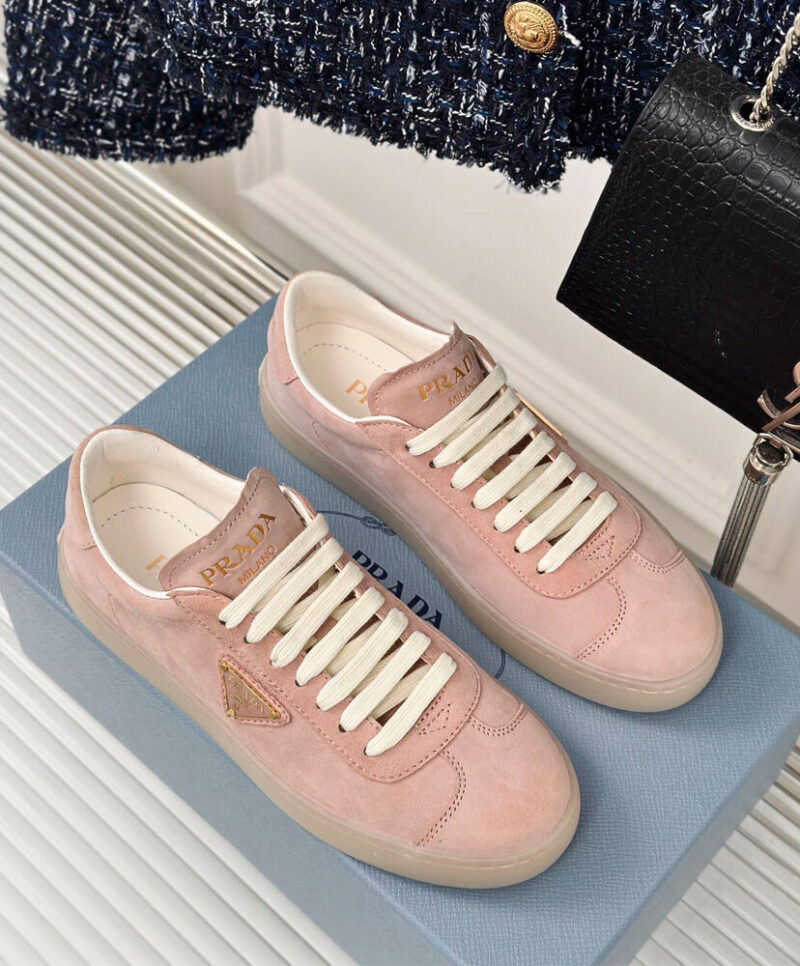 Prada Women's Suede Sneakers 1E413N Pink