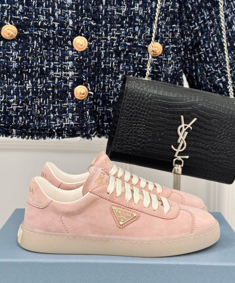 Prada Women's Suede Sneakers 1E413N Pink