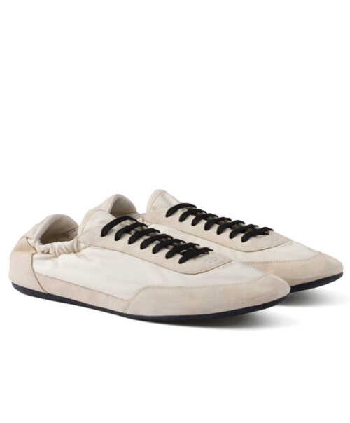 Prada Women's Collapse Re-Nylon And Suede Sneakers
