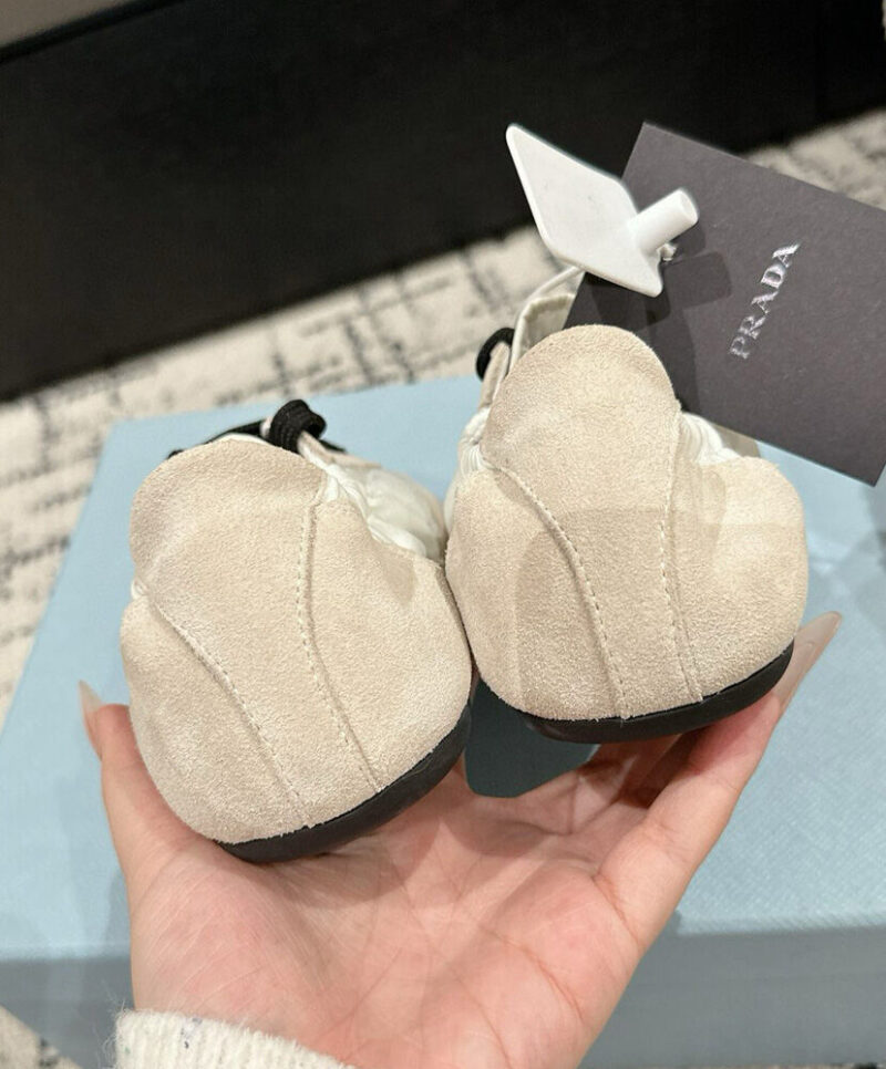 Prada Women's Collapse Re-Nylon And Suede Sneakers