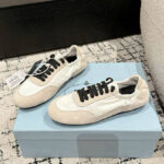 Prada Women's Collapse Re-Nylon And Suede Sneakers