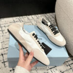 Prada Women's Collapse Re-Nylon And Suede Sneakers