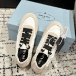 Prada Women's Collapse Re-Nylon And Suede Sneakers