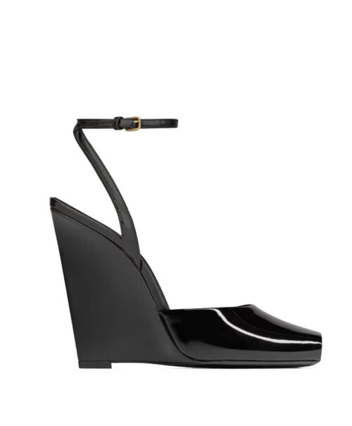 Saint Laurent Scandale Wedge Sandals Black