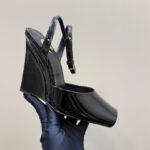 Saint Laurent Scandale Wedge Sandals Black