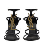 Saint Laurent Women's Cassandra Sandals In Smooth Leather Black