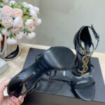 Saint Laurent Women's Cassandra Sandals In Smooth Leather Black