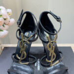 Saint Laurent Women's Cassandra Sandals In Smooth Leather Black