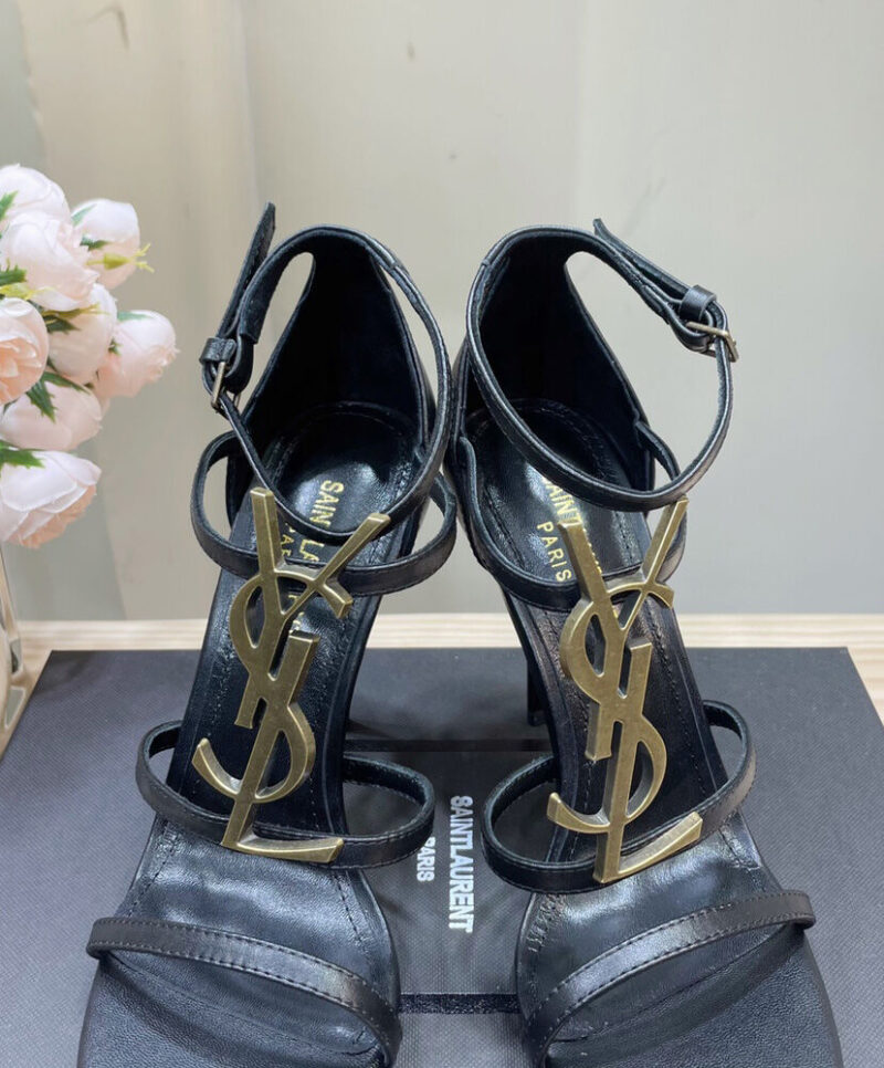 Saint Laurent Women's Cassandra Sandals In Smooth Leather Black