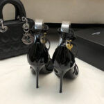 Saint Laurent Women's Cassandra Sandals In Patent Leather Black