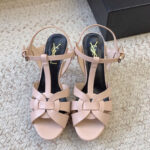Saint Laurent Women's Tribute Platform Sandals In Smooth Leather