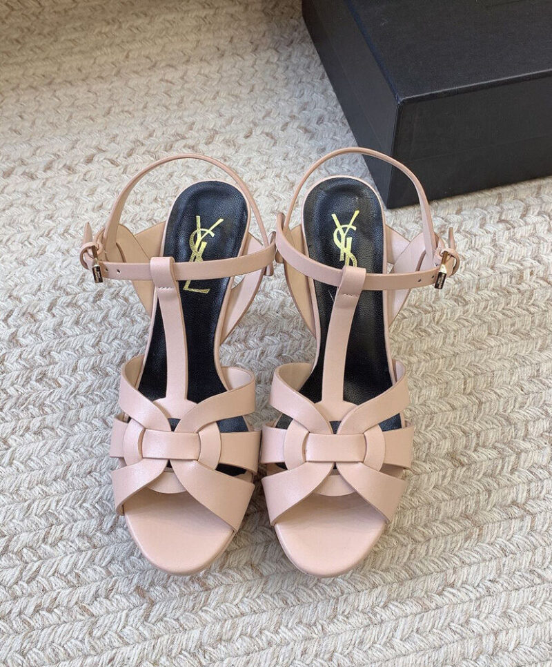 Saint Laurent Women's Tribute Platform Sandals In Smooth Leather