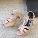 Saint Laurent Women's Tribute Platform Sandals In Smooth Leather