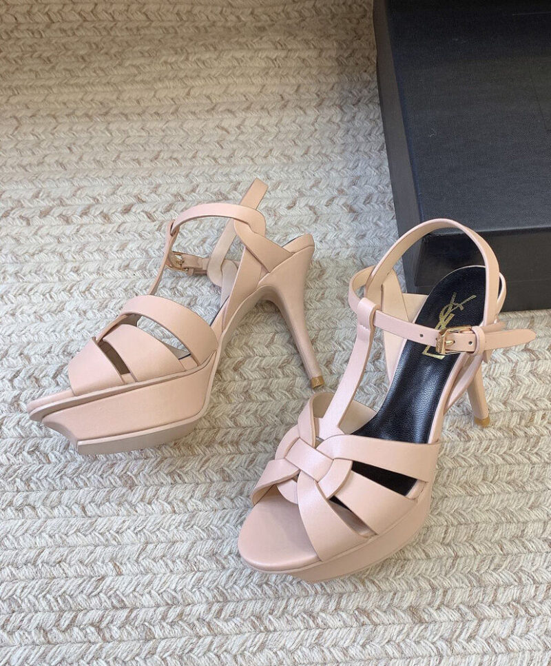 Saint Laurent Women's Tribute Platform Sandals In Smooth Leather