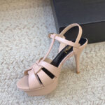 Saint Laurent Women's Tribute Platform Sandals In Smooth Leather