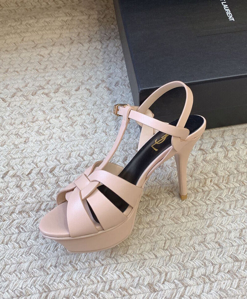 Saint Laurent Women's Tribute Platform Sandals In Smooth Leather