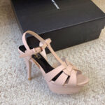 Saint Laurent Women's Tribute Platform Sandals In Smooth Leather