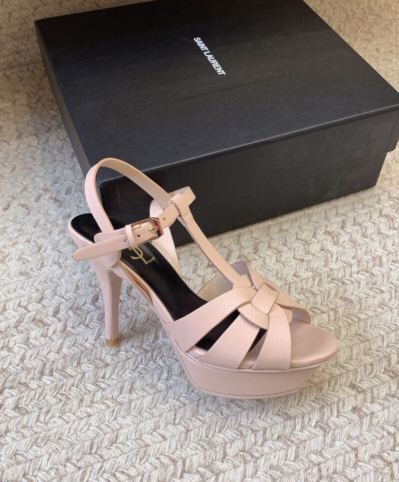 Saint Laurent Women's Tribute Platform Sandals In Smooth Leather