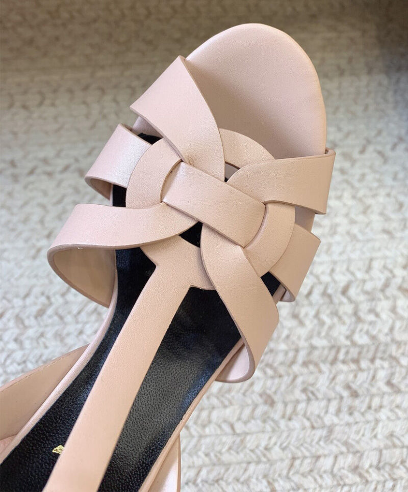 Saint Laurent Women's Tribute Platform Sandals In Smooth Leather