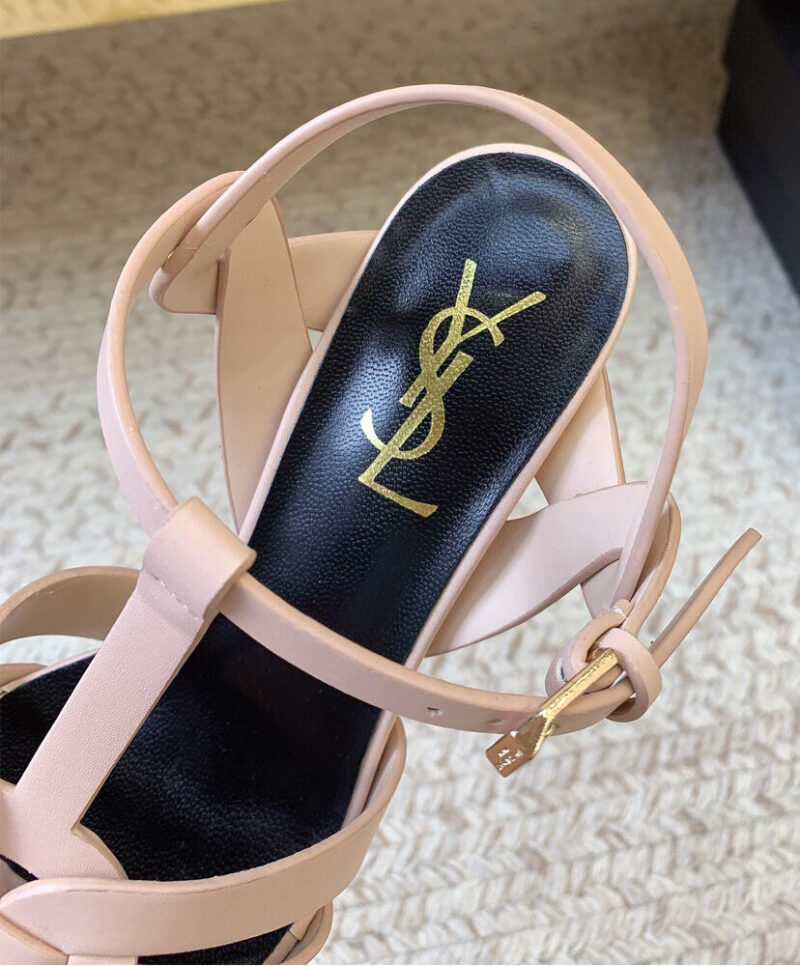 Saint Laurent Women's Tribute Platform Sandals In Smooth Leather