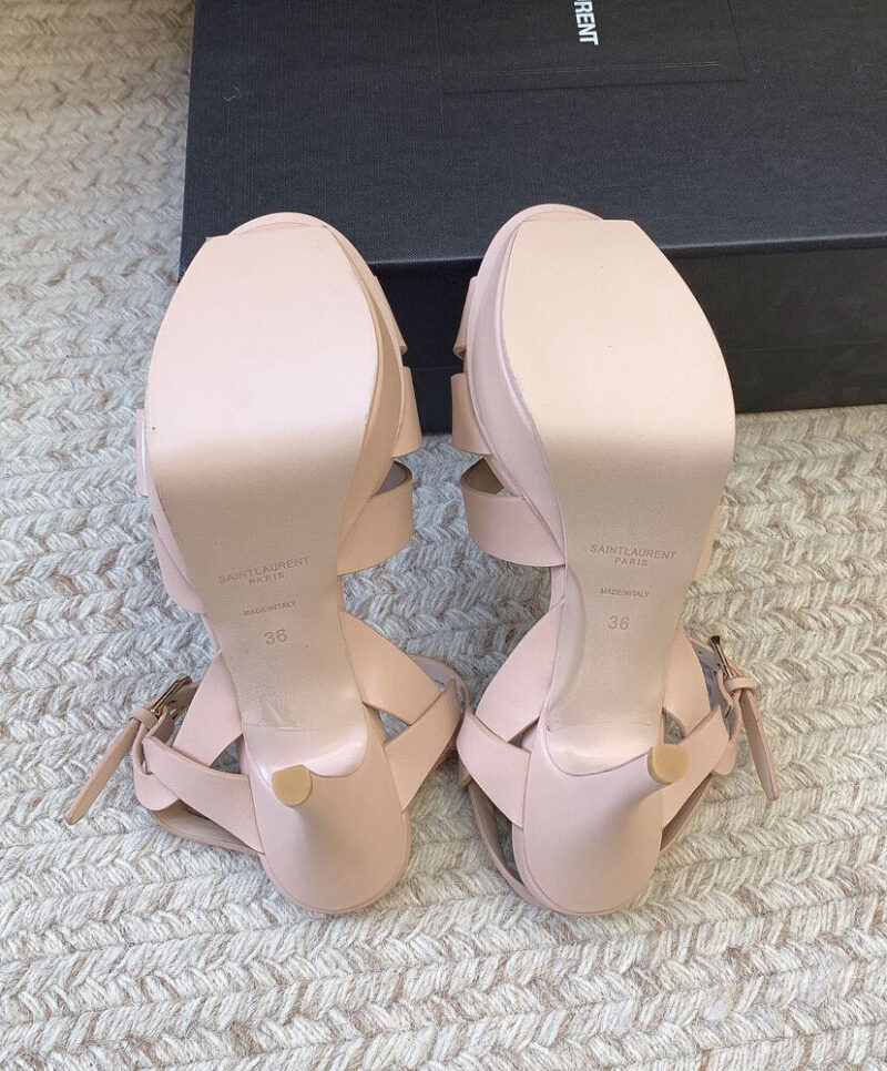 Saint Laurent Women's Tribute Platform Sandals In Smooth Leather